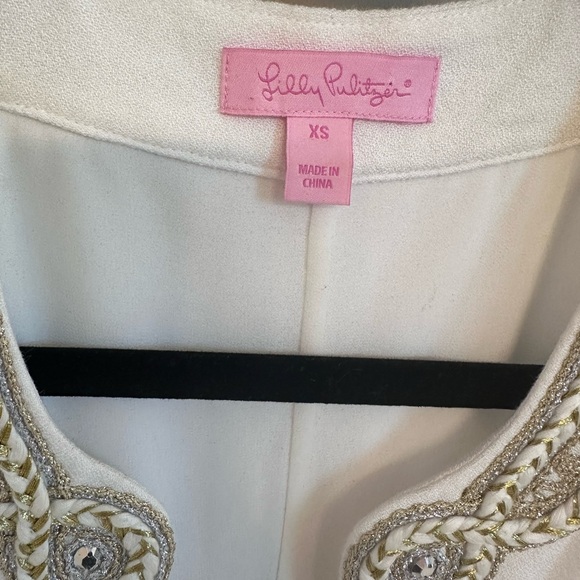 Lilly Pulitzer XS DRESS White with gold and silver embellishments - Picture 5 of 15